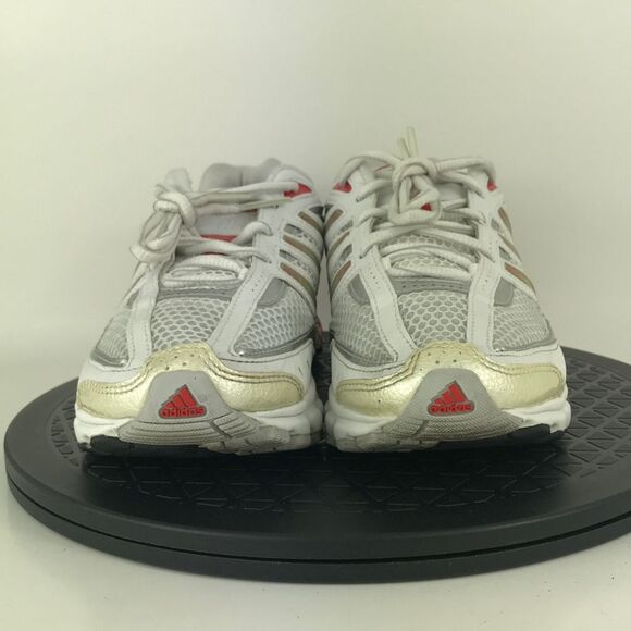 Adidas Bounce White/Red Athletic Running Shoes 381060 Women's Size 7 (6Y) - Picture 2 of 12